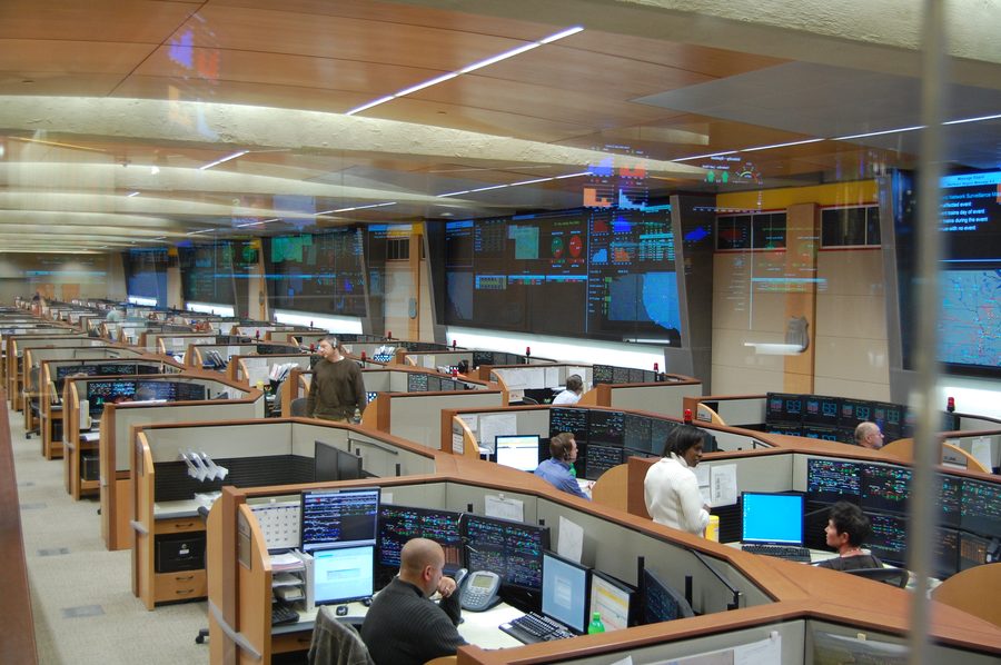 Operator at a radio dispatch control room